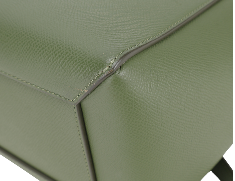 CELINE MICRO BELT BAG GREEN LEATHER GOLD HARDWARE WITH STRAPS AND DUST COVER