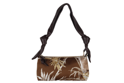 SALVATORE FERRAGAMO FLORAL SMALL CANVAS HOBO BAG (AU-21-5347) GOLD HARDWARE