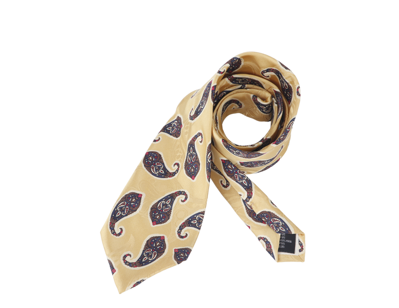 LANVIN PARIS NECKTIES YELLOW WITH BATIK DESIGN
