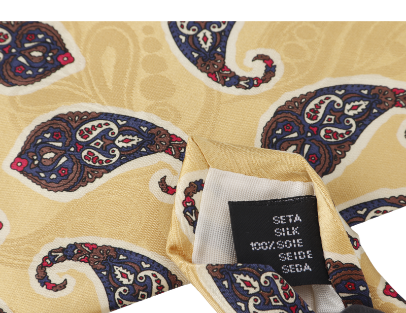 LANVIN PARIS NECKTIES YELLOW WITH BATIK DESIGN