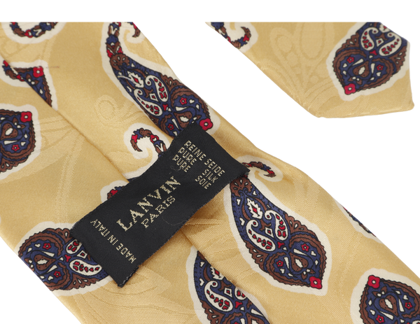 LANVIN PARIS NECKTIES YELLOW WITH BATIK DESIGN