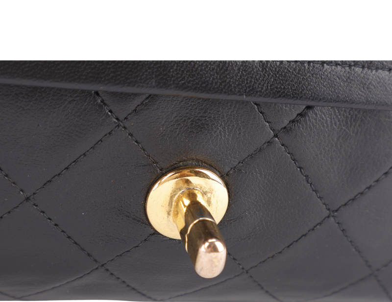 CHANEL VINTAGE CLASSIC FLAP SMALL BLACK LAMBSKIN GOLD HARDWARE (246xxxx) NO DUST COVER