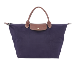 LONGCHAMP LE PLIAGE PURPLE NYLON TOTE GOLD HARDWARE