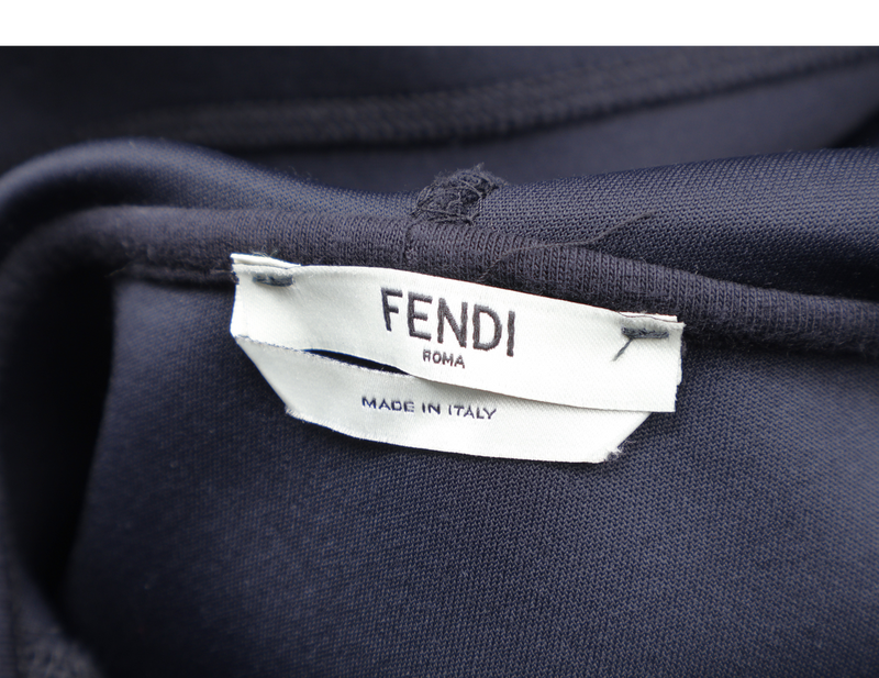 FENDI FELPA HOODIE BLACK SIZE 38
