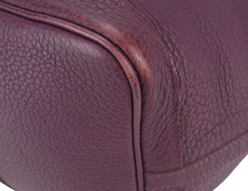 HERMES GARDEN PARTY 36 STAMP O (YEAR 2011) PRUNE COLOUR NEGONDA LEATHER SILVER HARDWARE WITH DUST COVER