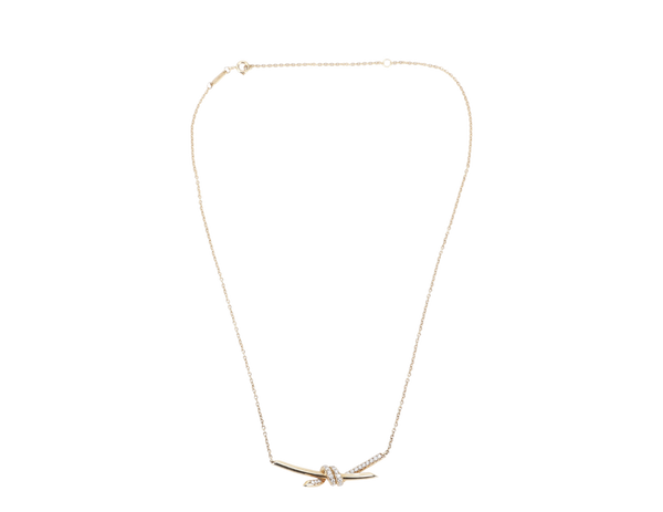 TIFFANY & CO KNOT PENDANT 18K WITH DIAMOND WITH BOX
