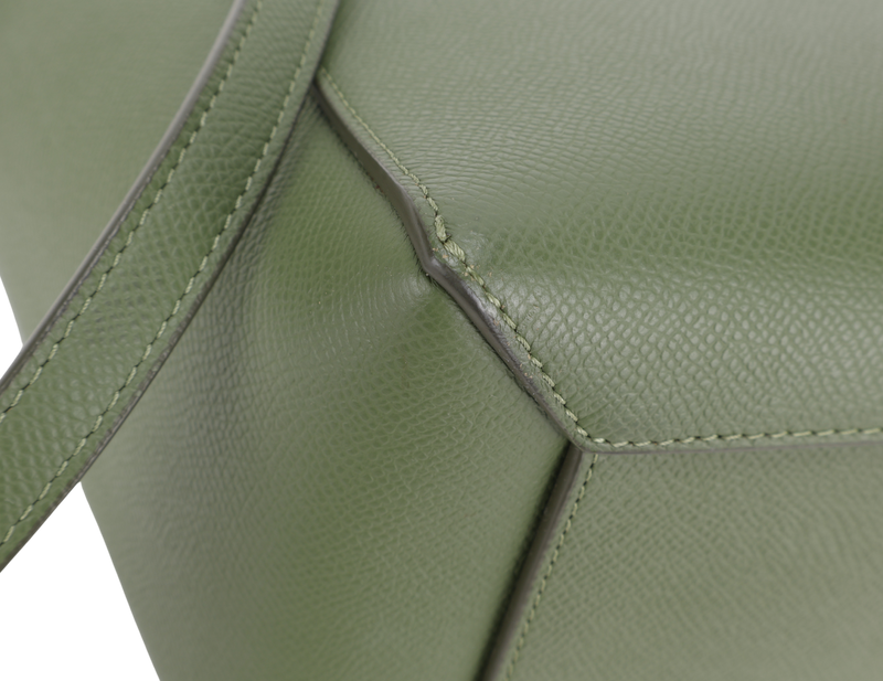 CELINE MICRO BELT BAG GREEN LEATHER GOLD HARDWARE WITH STRAPS AND DUST COVER