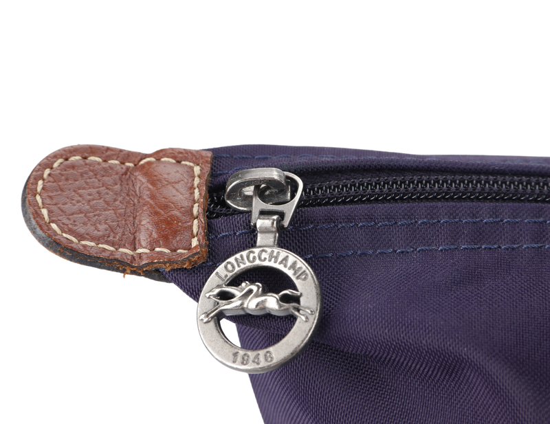 LONGCHAMP LE PLIAGE PURPLE NYLON TOTE GOLD HARDWARE