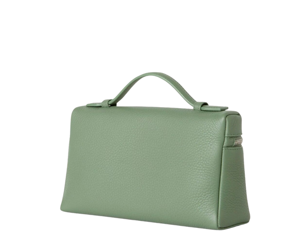 LORO PIANA EXTRA POCKET L19 GRAIN CALFSKIN SAGE BRUSH LEAVES (50UB) COLOR SHW WITH STRAP WDC AND BOX
