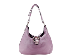 GUCCI G WAVE LEATHER HOBO PURPLE CALF LEATHER SILVER HARDWARE WITH DUST COVER AND STRAPS