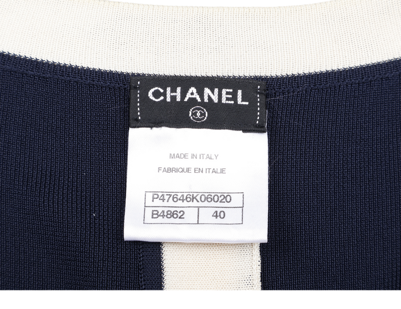 CHANEL SWEATER NAVY BLUE SIZE 40