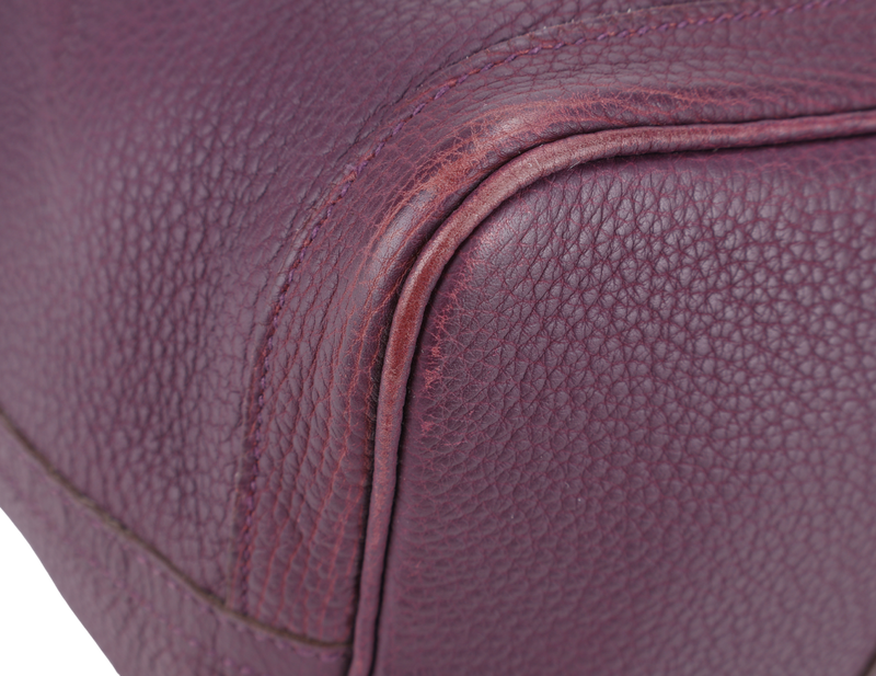 HERMES GARDEN PARTY 36 STAMP O (YEAR 2011) PRUNE COLOUR NEGONDA LEATHER SILVER HARDWARE WITH DUST COVER