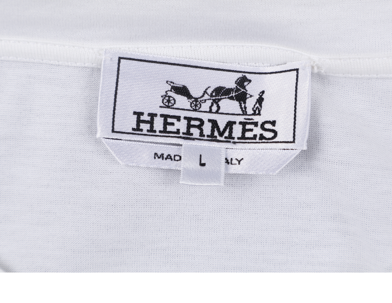 HERMES CHAINE D'ANCRE T SHIRT WHITE SHORT SLEEVE SIZE L