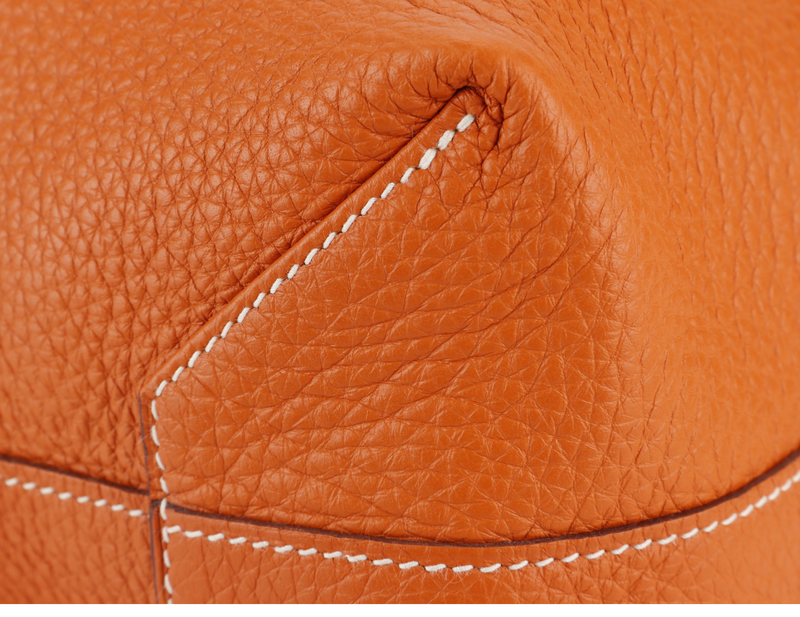 HERMES DOUBLE SENS TOTE 36 ORANGE GOLD TAURILLON CLEMENCE LEATHER STAMP Q SQUARE (2013) WITH DUST COVER