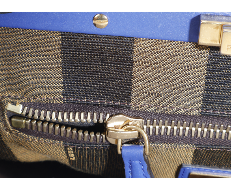 FENDI PEAKABOO BLUE LEATHER GOLD HARDWARE WITH STRAP NO DUST COVER