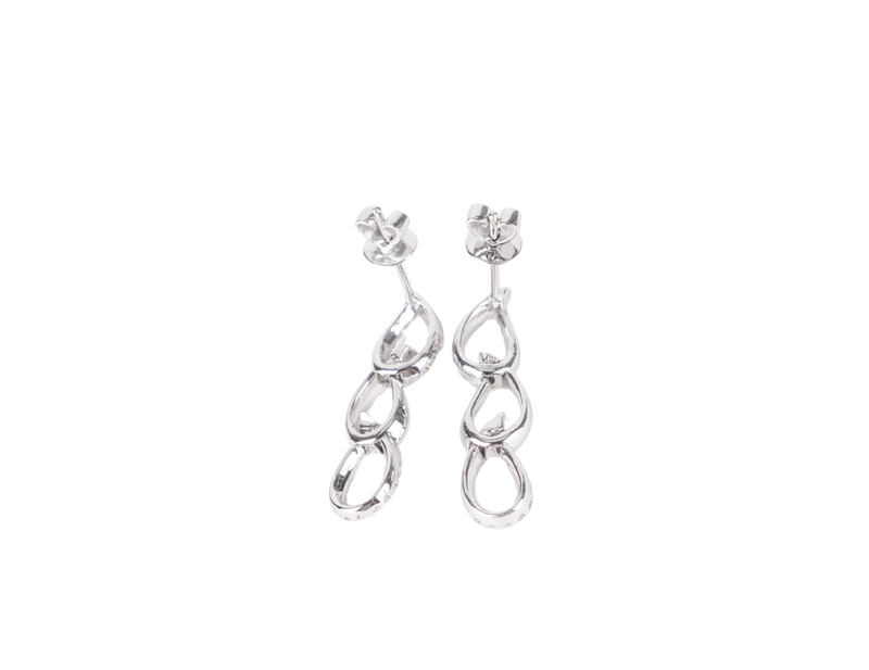 18K WG RAINDROP EARRINGS WITH DIAMOND 4.3G WITH BOX