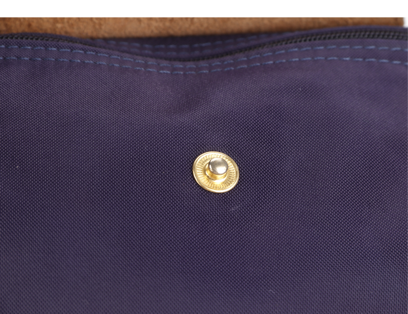 LONGCHAMP LE PLIAGE PURPLE NYLON TOTE GOLD HARDWARE