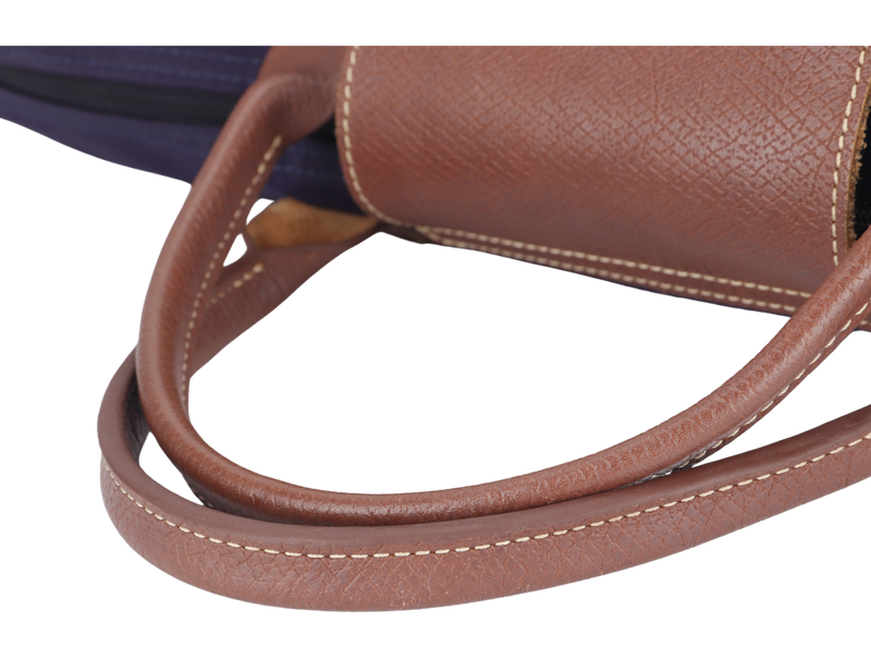 LONGCHAMP LE PLIAGE PURPLE NYLON TOTE GOLD HARDWARE