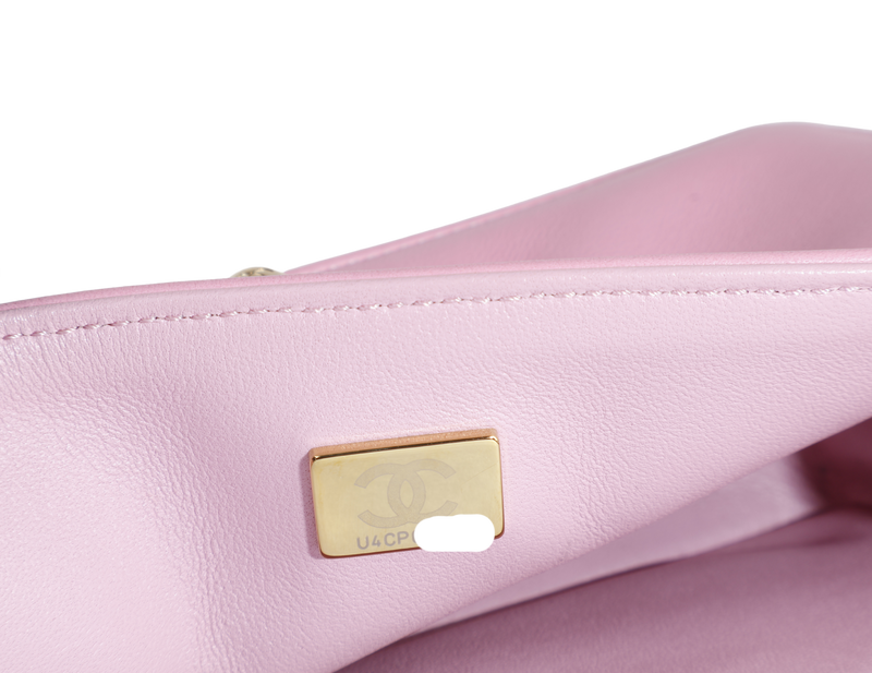 CHANEL LE BOY SMALL (U4TPxxxx) PINK CALFSKIN GOLD HARDWARE WITH DUST COVER AND BOX