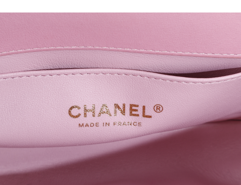 CHANEL LE BOY SMALL (U4TPxxxx) PINK CALFSKIN GOLD HARDWARE WITH DUST COVER AND BOX
