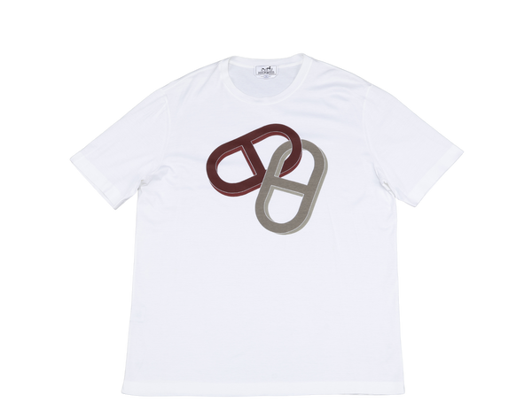 HERMES CHAINE D'ANCRE T SHIRT WHITE SHORT SLEEVE SIZE L