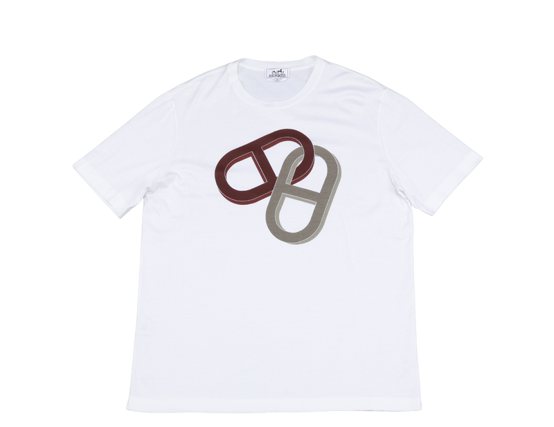 HERMES CHAINE D'ANCRE T SHIRT WHITE SHORT SLEEVE SIZE L