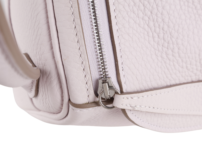 HERMES LINDY 26 [STAMP W (YEAR 2024)] MAUVE PALE CLEMENCE LEATHER SILVER HARDWARE WITH DUST COVER