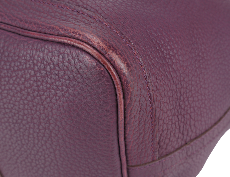 HERMES GARDEN PARTY 36 STAMP O (YEAR 2011) PRUNE COLOUR NEGONDA LEATHER SILVER HARDWARE WITH DUST COVER