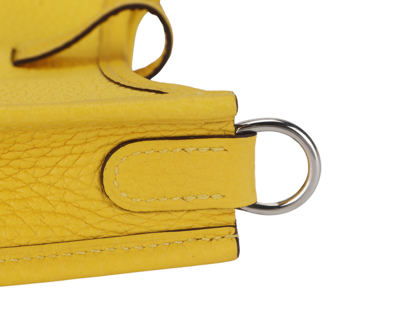 HERMES MINI EVELYNE TPM JAUNE NAPLES CLEMENCE SILVER HARDWARE STAMP D (2019) WITH STRAPS AND DUST COVER