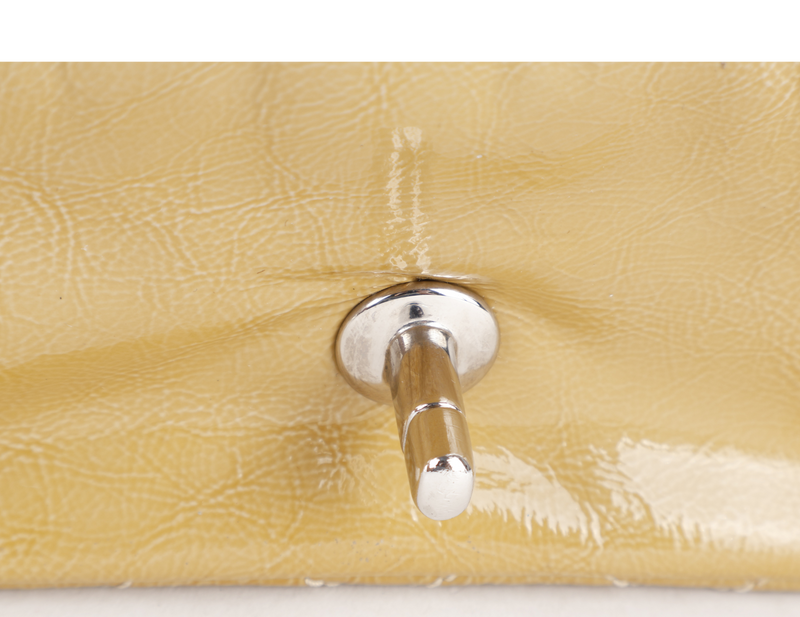 CHANEL MINI TWEED FLAP BAG (1445xxxx) BEIGE PATENT EMBROIDERED SILVER HARDWARE WITH DUST COVER AND CARD