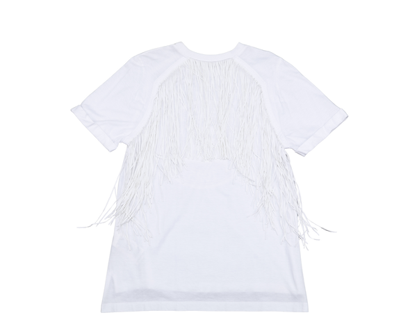 FENDI EMBROIDERY LOGO T-SHIRT WHITE SHORT SLEEVE SIZE M