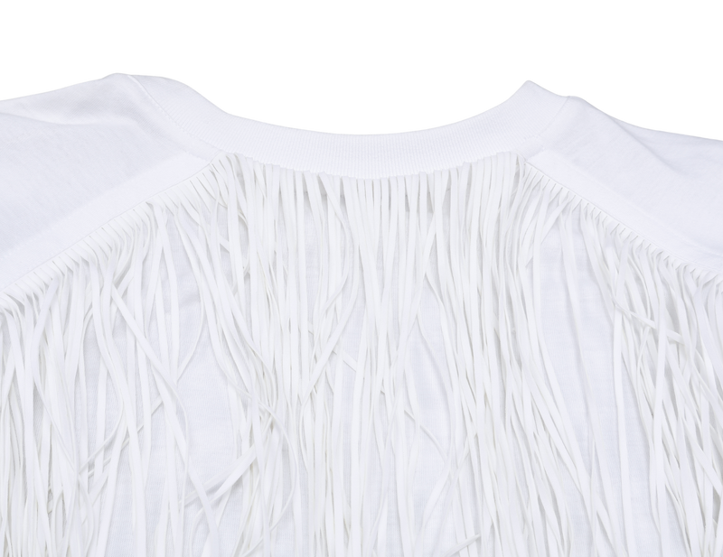 FENDI EMBROIDERY LOGO T-SHIRT WHITE SHORT SLEEVE SIZE M