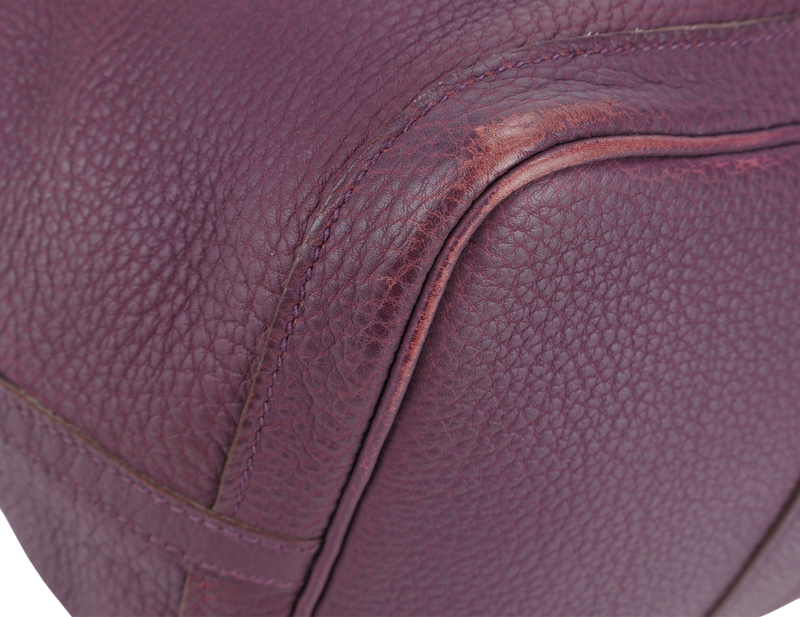 HERMES GARDEN PARTY 36 STAMP O (YEAR 2011) PRUNE COLOUR NEGONDA LEATHER SILVER HARDWARE WITH DUST COVER