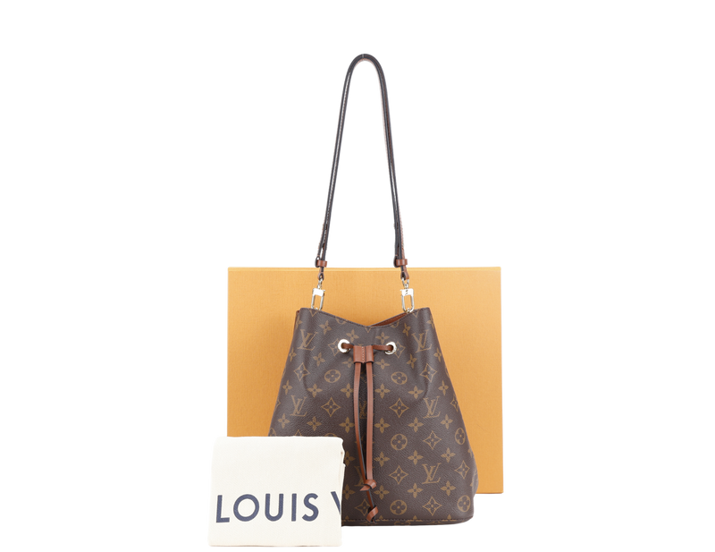 LOUIS VUITTON M44887 NEONOE MM MONOGRAM COATED CANVAS GOLD HARDWARE WITH DUST COVER AND BOX