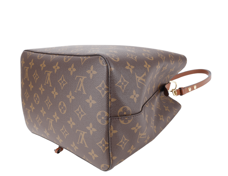 LOUIS VUITTON M44887 NEONOE MM MONOGRAM COATED CANVAS GOLD HARDWARE WITH DUST COVER AND BOX