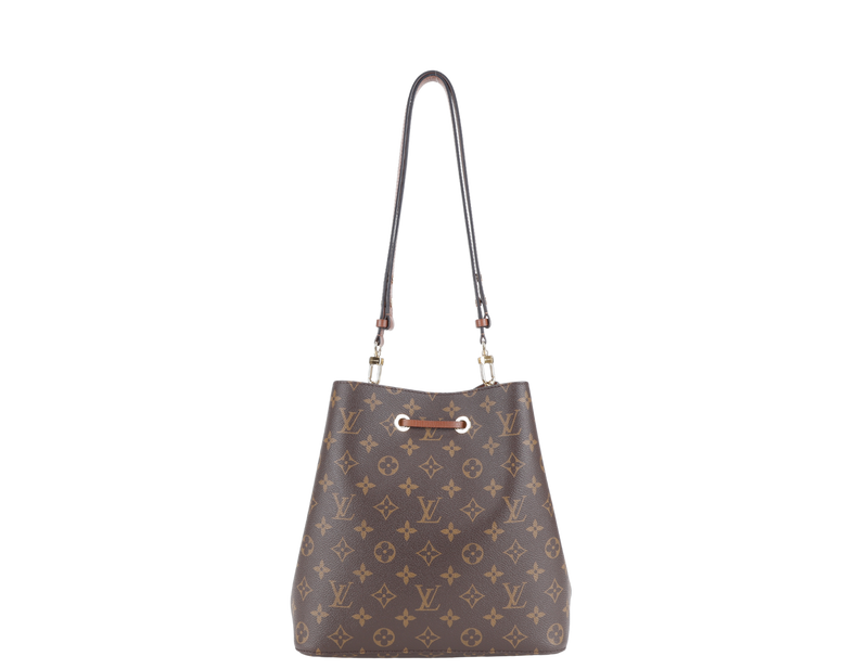 LOUIS VUITTON M44887 NEONOE MM MONOGRAM COATED CANVAS GOLD HARDWARE WITH DUST COVER AND BOX