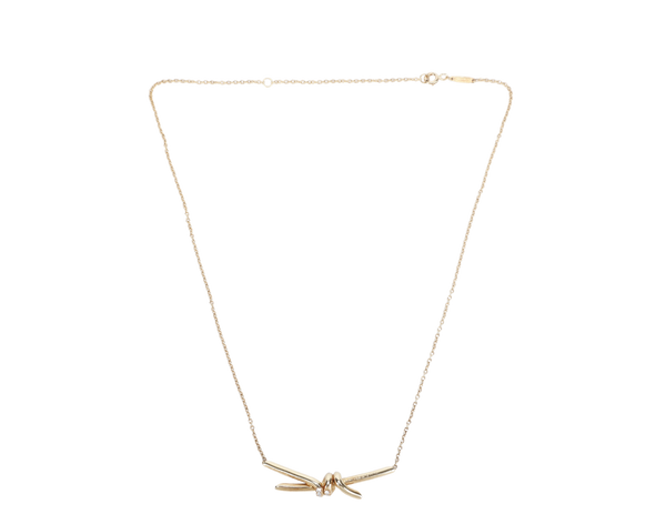 TIFFANY & CO KNOT PENDANT 18K WITH DIAMOND WITH BOX
