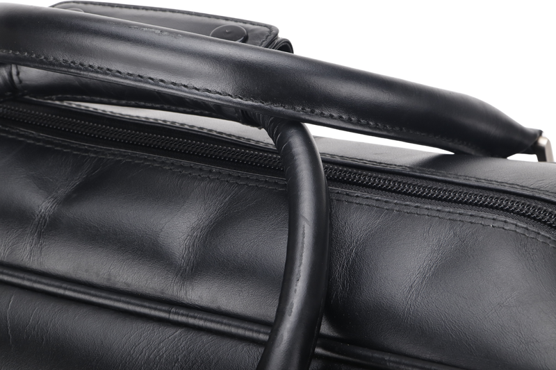 MONTBLANC MEISTERSTUCK SUITCASE LARGE BLACK LEATHER SILVER HARDWARE