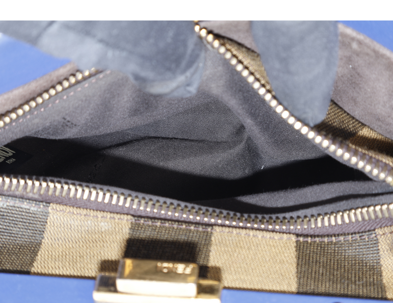 FENDI PEAKABOO BLUE LEATHER GOLD HARDWARE WITH STRAP NO DUST COVER