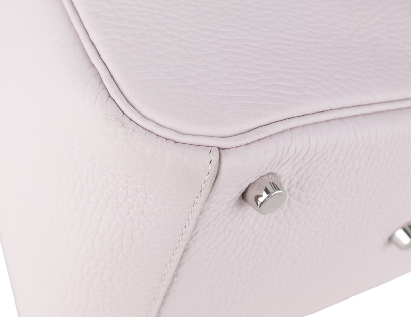 HERMES LINDY 26 [STAMP W (YEAR 2024)] MAUVE PALE CLEMENCE LEATHER SILVER HARDWARE WITH DUST COVER
