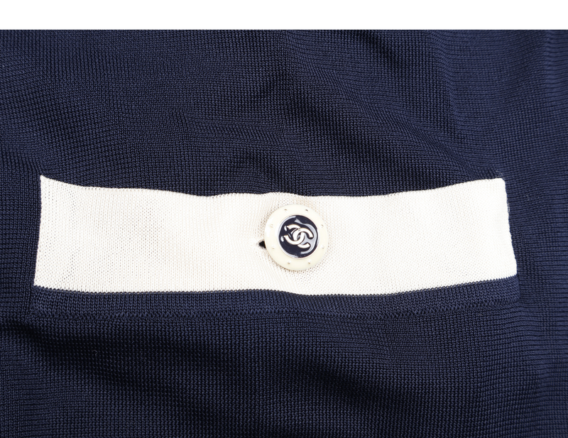 CHANEL SWEATER NAVY BLUE SIZE 40
