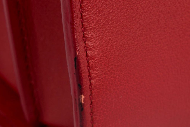 Yves Saint Laurent Sae De Jour Large Tote Bag in Red Leather, with Keys, Lock & Dust Cover