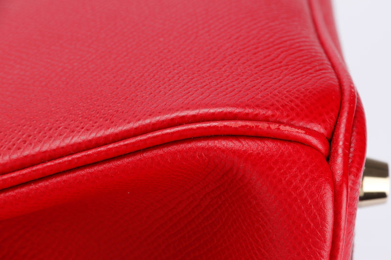 Hermes Birkin 30, Stamp Q, Rouge Casaque Color, Epsom Leather, Gold Hardware, with Dust Cover