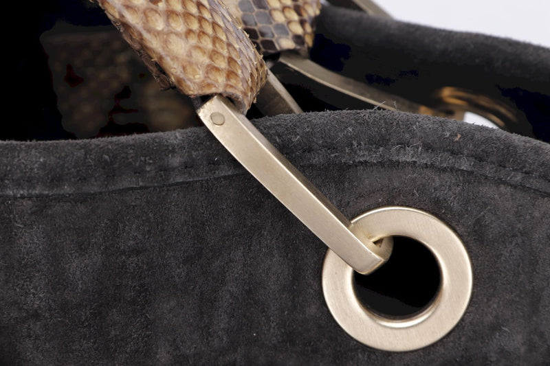 louis vuitton m46291 nano noe monogram empreinte leather tourterelle gray &  cream color, with straps, dust cover & box
