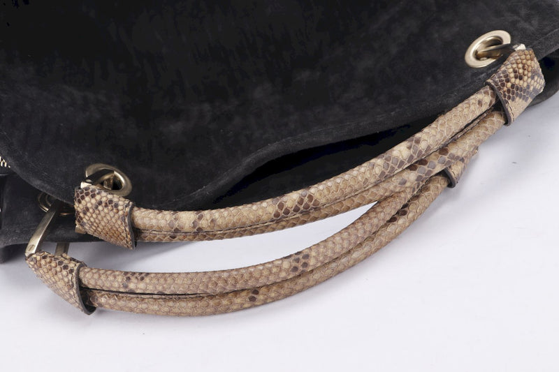 Louis Vuitton Kohl Whisper Python Handle Suede Handbag