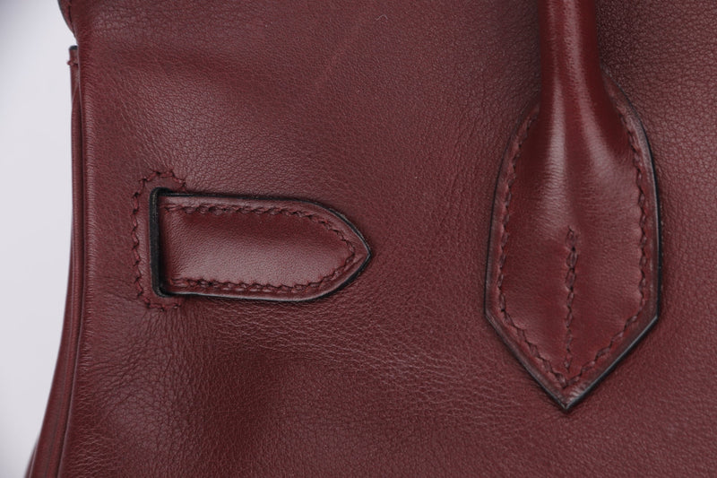 Hermes Birkin 30cm (Stamp M) Rouge H Color Swift Leather, Silver
