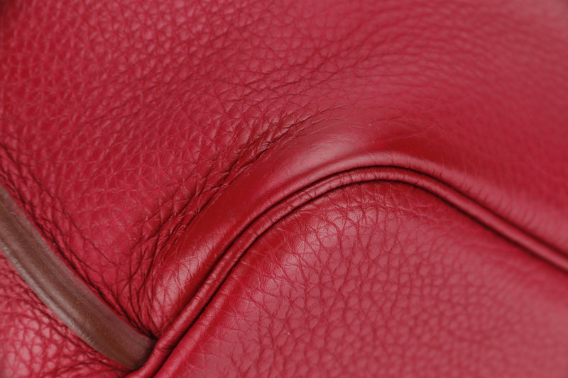 HERMES SO KELLY 26 (STAMP O (2011)) RUBIS COLOR CLEMENCE LEATHER SILVER HARDWARE, WITH DUST COVER