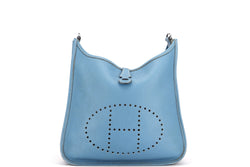 HERMES EVELYNE I [STAMP K (2007)] PM BLUE JEANS CLEMENCE LEATHER, WITH STRAP & DUST COVER