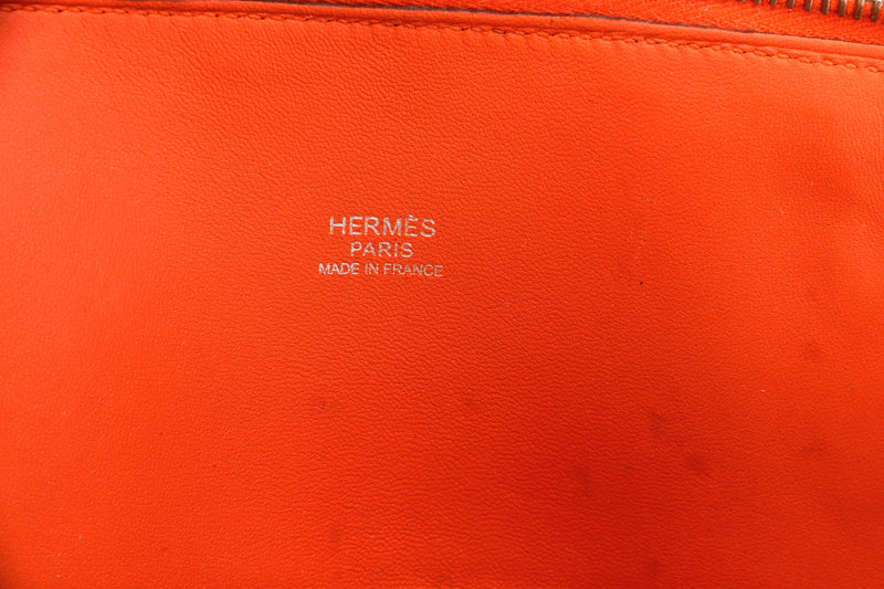 HERMÈS Bolide 31 handbag in Crevette Clemence leather with