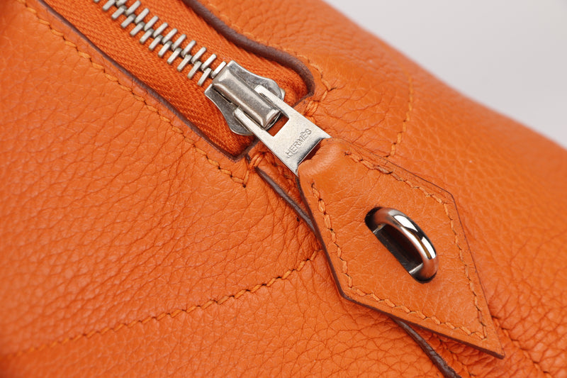 HERMES BOLIDE 31 (STAMP M (2009)) FEU COLOR CLEMENCE LEATHER, WITH KEYS, LOCK, STRAP, RAINCOAT & DUST COVER